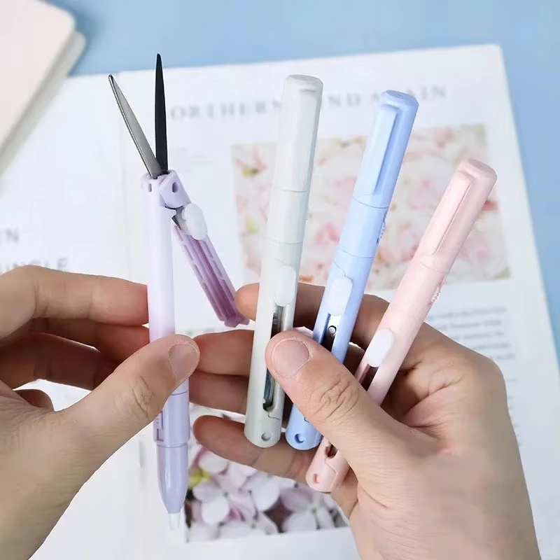 Art Craft Stationery - กรรไกรอเนกประสงค์ 2 in 1 แบบพับได้ พร้อมมีดปากกา