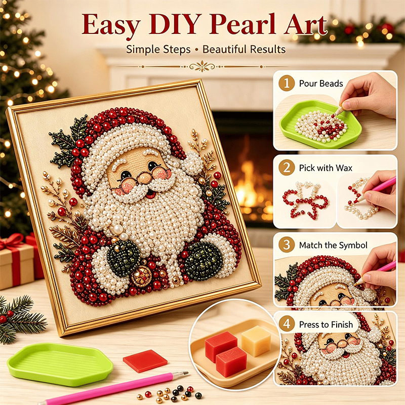 Art Craft For Christmas - ชุดภาพวาดเพชรคริสต์มาส 5 มิติ สำหรับผู้เริ่มต้น งานฝีมือเพชรรูปทรงพิเศษ สำหรับตกแต่งผนังบ้าน