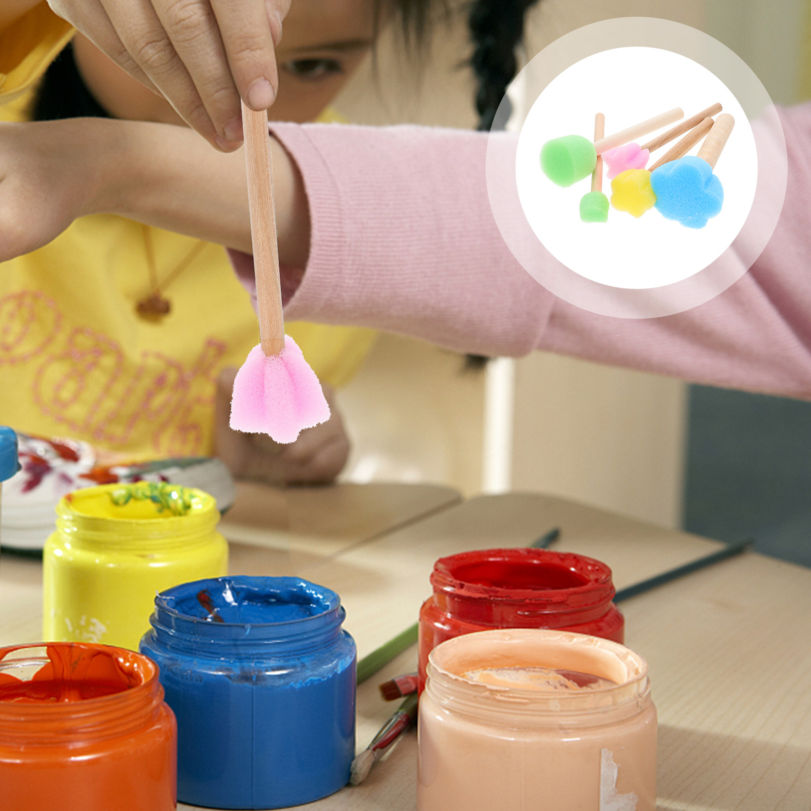 Art Craft Course - แปรงทาสีแบบพกพา 20 ชิ้น ขนาดกะทัดรัด น้ำหนักเบา สำหรับเด็ก