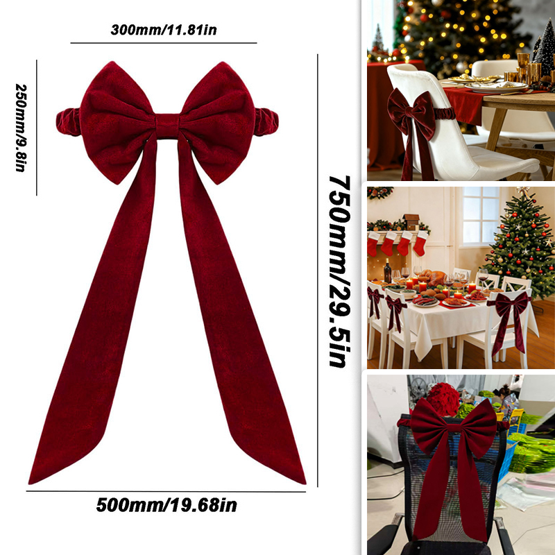 Art Craft Furniture - โบว์ผ้าคลุมโต๊ะเก้าอี้สีแดงไวน์สำหรับตกแต่งงานปาร์ตี้คริสต์มาส งานแต่งงาน ของตกแต่งบ้าน สร้างบรรยากาศ งานศิลปะและงานฝีมือ