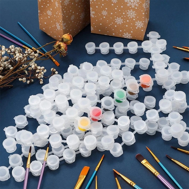 Art And Craft With Paint - 10แถบ60Pots ว่างเปล่าสีแถบสีมินิถ้วยกล่อง Pod ศิลปะหัตถกรรมพลาสติกกล่องเก็บสินค้าคอนเทนเนอร์คอนเทนเนอร์วาด Supplie