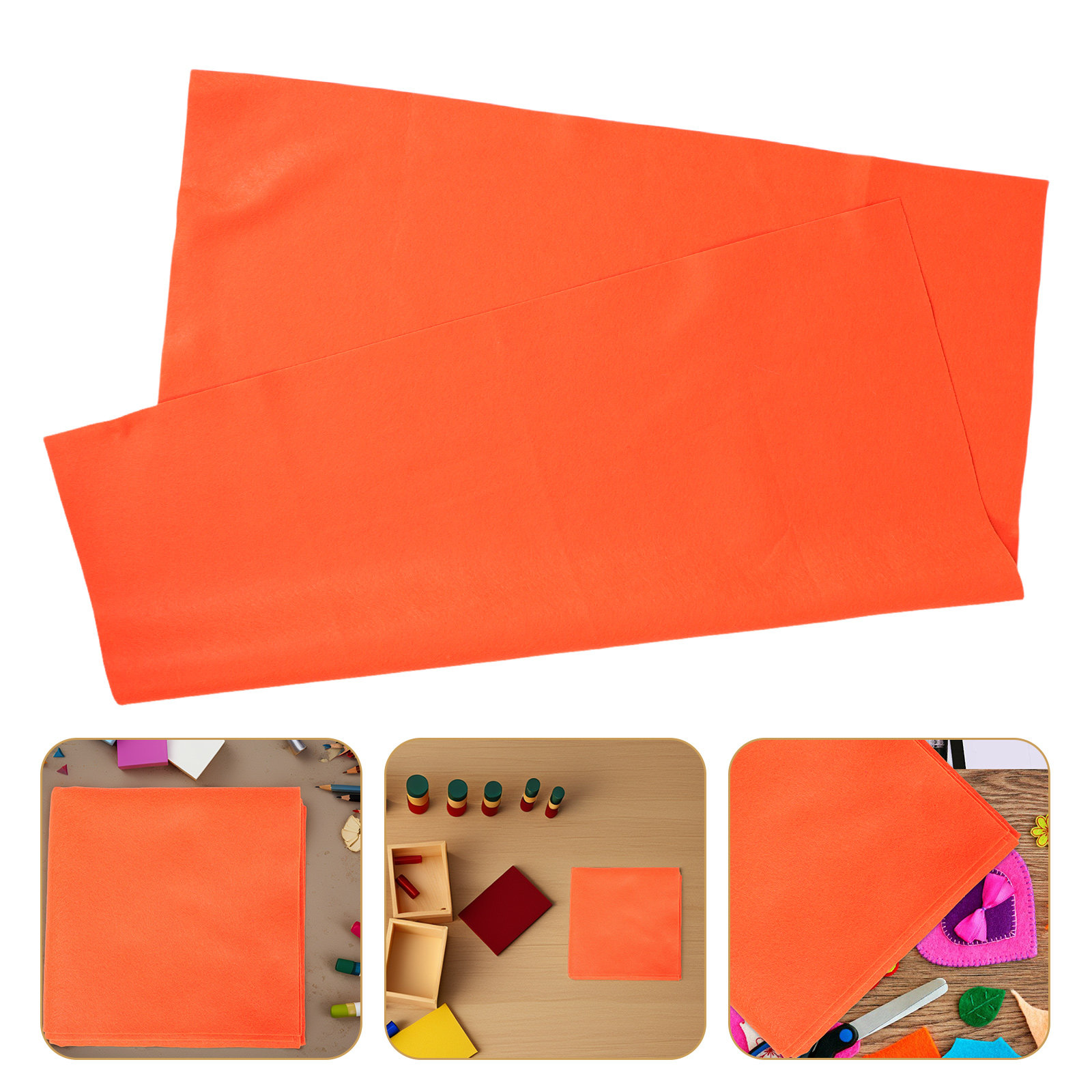 Art Craft Classes - ผ้าสักหลาดสีส้ม นุ่ม ยืดหยุ่น ทนทานต่อการสึกหรอ เหมาะสำหรับงานฝีมือ DIY