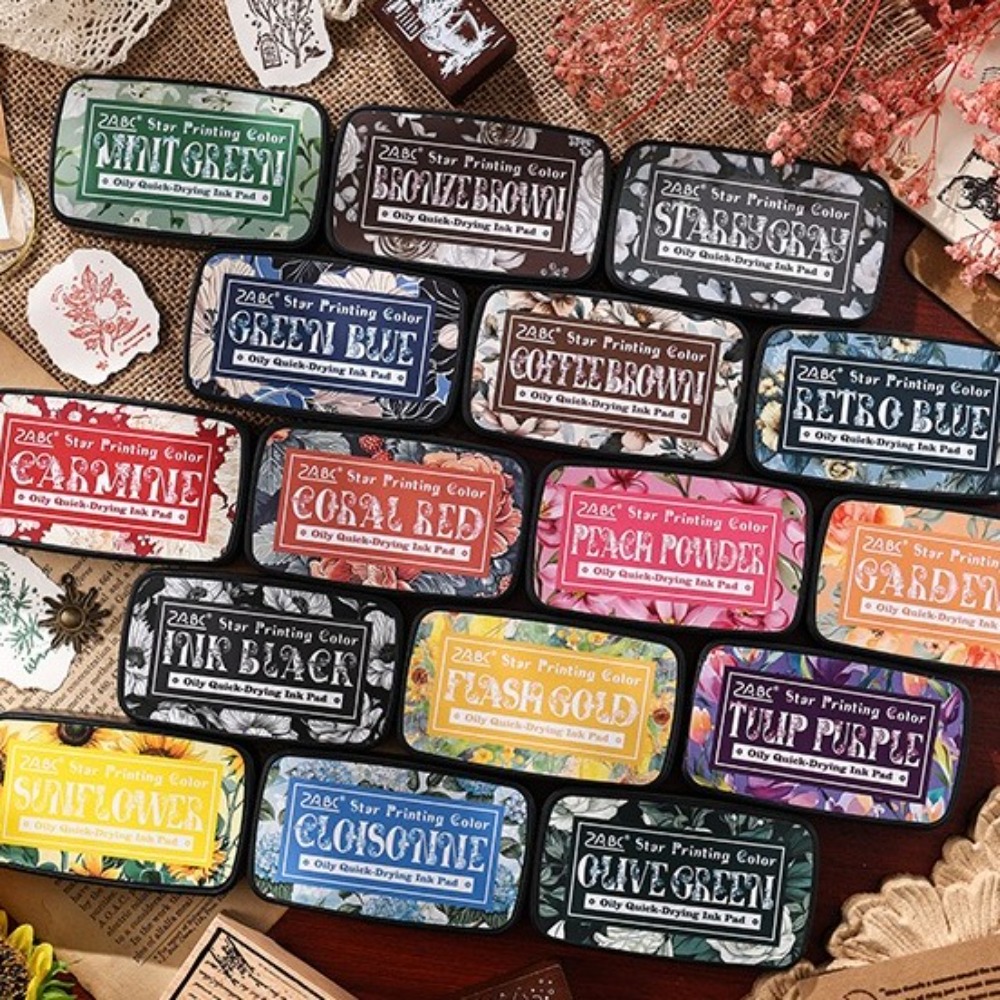 Stamping Ink Pad - Colourfull Multicolor Ink Pad Planner แสตมป์สมุดภาพศิลปะนักเรียนอุปกรณ์
