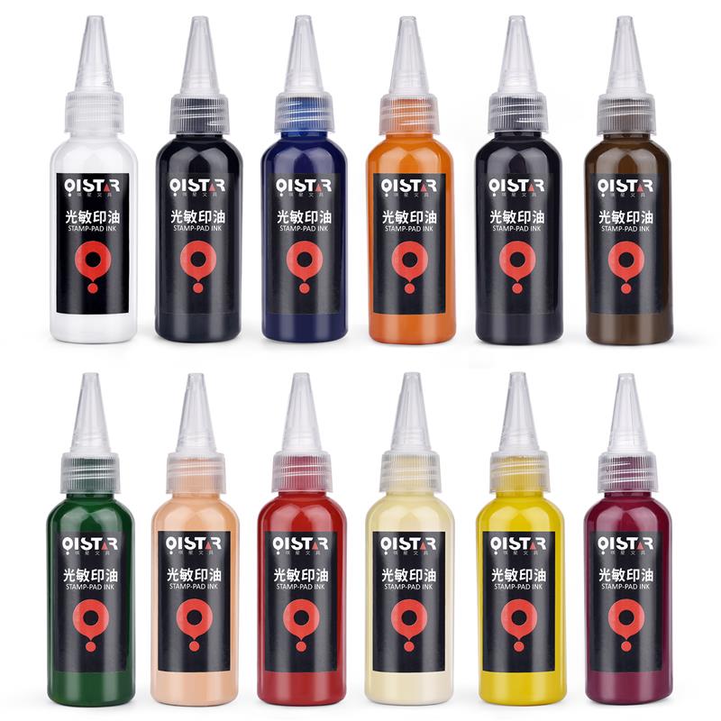 Stamping Ink Pad - 50ml Inkpad หมึกเติมยางแสตมป์น้ํามันหมึกแสงซีลปั๊มหมึกเติมสําหรับสํานักงานโรงเรียนซีลอุปกรณ์