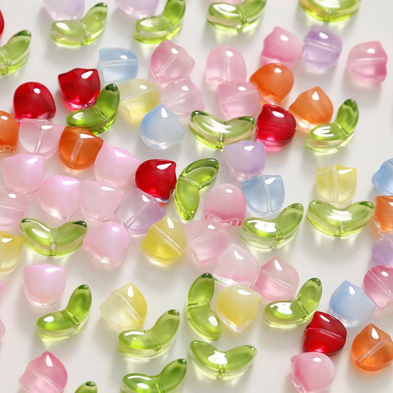 The Art And Craft Of Jewelry - ลูกปัดแก้วลายดอกไม้ 30 ชิ้น หลากสี สำหรับงานประดิษฐ์เครื่องประดับ DIY