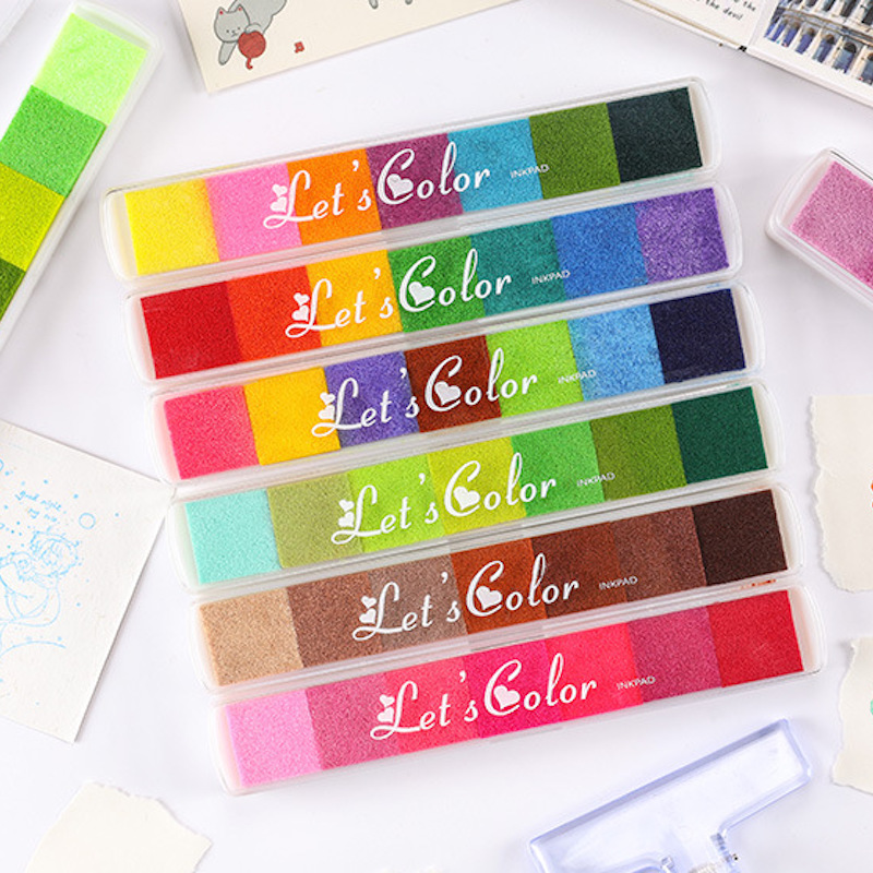 Stamping Ink Pad - แผ่นหมึกสีน่ารักหลากสี สำหรับงานวาดภาพ งานประดิษฐ์ งานตกแต่งสมุดภาพ ใช้สำหรับงานฝีมือ DIY