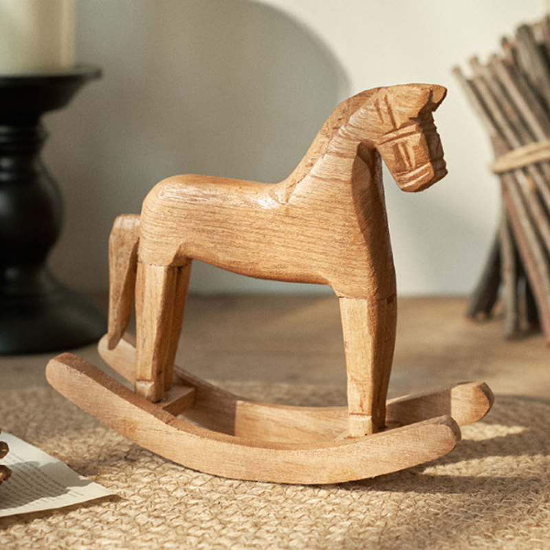 Art Craft Horse - งานฝีมือไม้ รูปปั้นม้าโยก ของตกแต่งบ้าน ของเล่นเด็ก ม้าขนาดเล็ก แกะสลักด้วยมือ