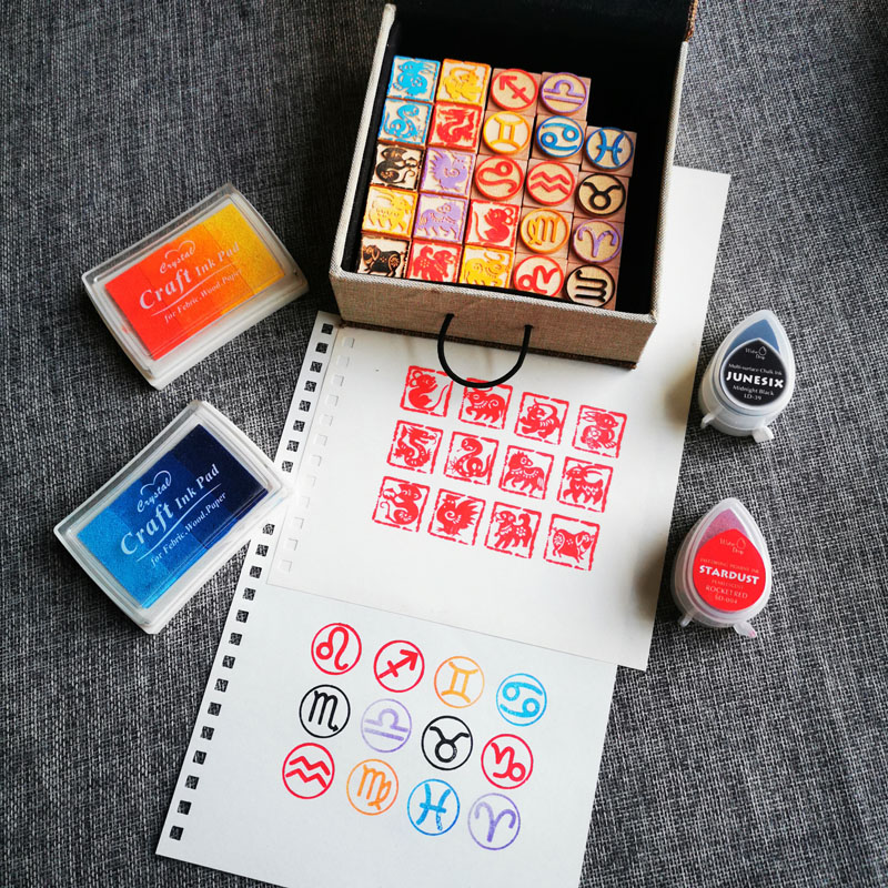 Stamping Ink Pad - DIY สิบสอง Zodiac Seals สิบสอง Constellations