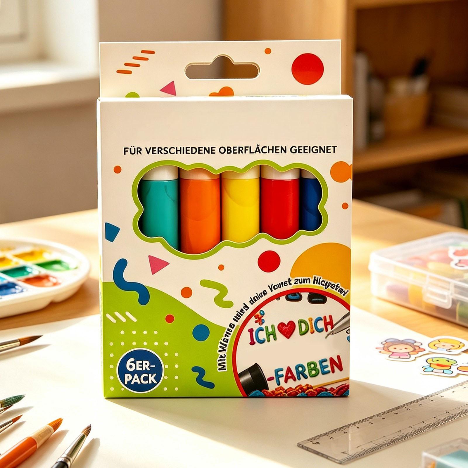 Art And Craft With Paint - ปากกาบับเบิ้ล 6/12 ชิ้น สำหรับวาดภาพ 3D ปากกาสีสำหรับงานศิลปะ