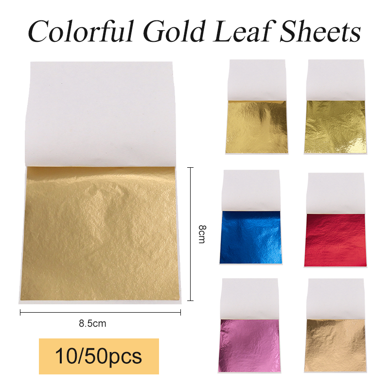 Art Craft Leaves - 8x8.5 ซม.ไต้หวันเลียนแบบ Gold Leaf แผ่นทองแดงกระดาษฟอยล์สําหรับ Gilding