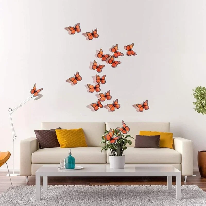 Art Craft Furniture - ใหม่ 10 ชิ้น 3D ผีเสื้อมонаร์ชสติ๊กเกอร์ตกแต่งผีเสื้อปลอมผีเสื้อตกแต่งผนังเครื่องประดับสำหรับห้องโฮมอาร์ต คราฟท์