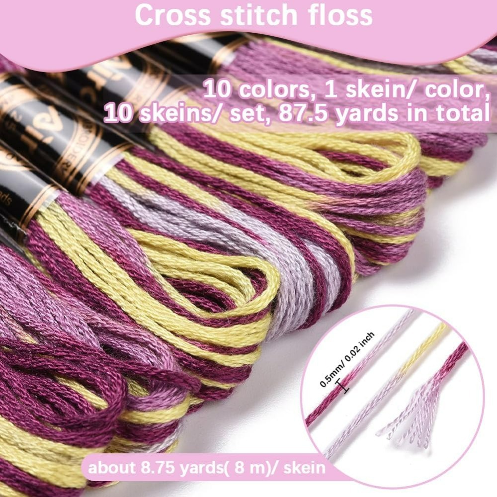 6 Strands สีม่วง Variegated เย - Artwork Craft บทวิจารณ์และราคา