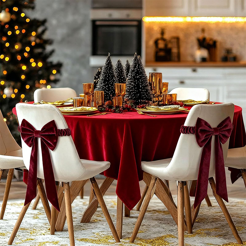 โบว์ผ้าคลุมโต๊ะเก้าอี้สีแดงไวน - Art Craft Furniture บทวิจารณ์และราคา