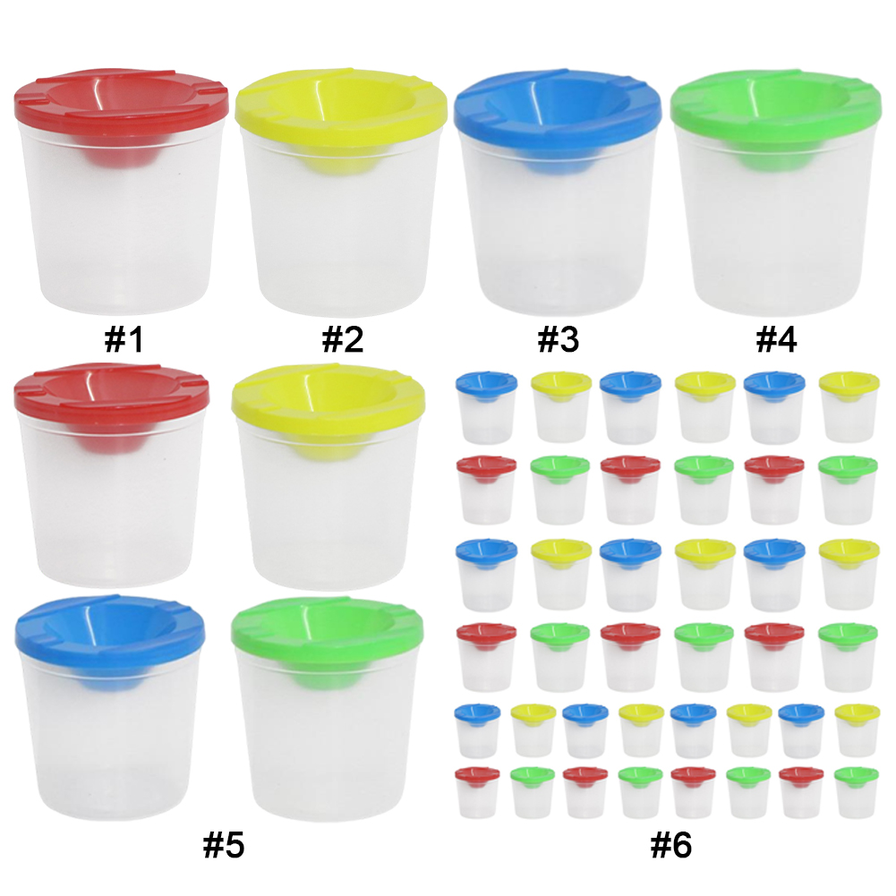 ถ้วยสีแบบไม่หกพร้อมฝาสีสันสดใส - Art And Craft With Paint บทวิจารณ์และราคา