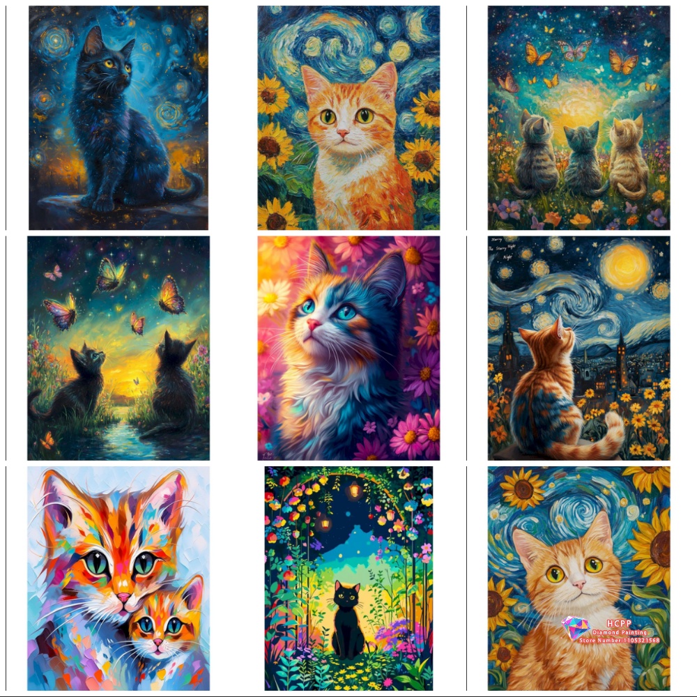 ชุดภาพวาดเพชรรูปแมว 5D DIY งาน - Art Craft Night บทวิจารณ์และราคา