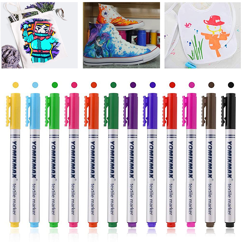 12 สีปากกามาร์กเกอร์สีผ้าชุดเส - Art Craft Stationery บทวิจารณ์และราคา