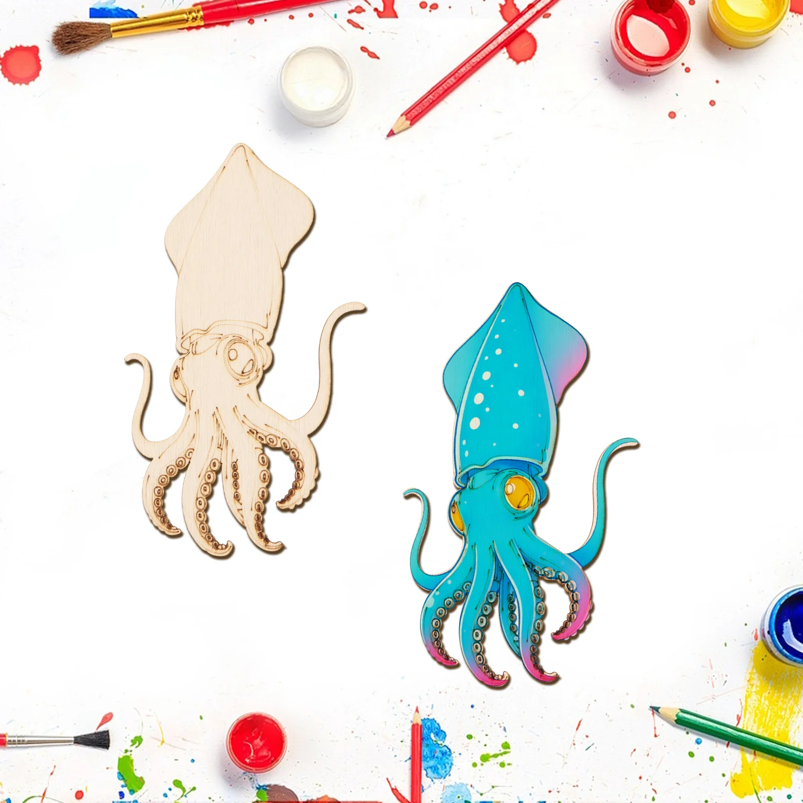 ชุดงานฝีมือไม้รูปปลาหมึกยักษ์  - Art Craft And บทวิจารณ์และราคา