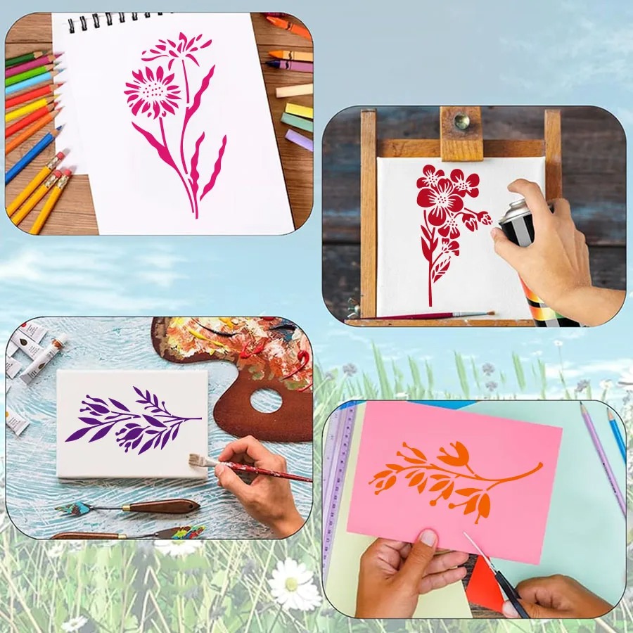 18 ชิ้น ลายฉลุดอกไม้และใบไม้ แ - Art Craft Leaves บทวิจารณ์และราคา