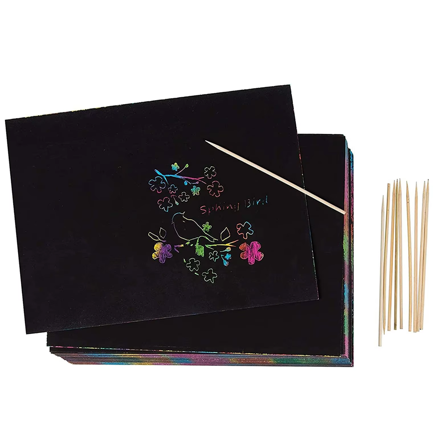 10/30 ชิ้นกระดาษขูดลายสายรุ้ง, - Art Craft Birthday Party บทวิจารณ์และราคา