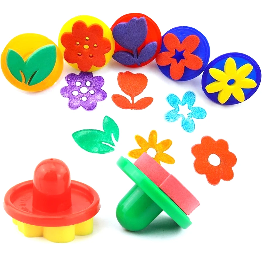 6 ชิ้น/เซ็ตดอกไม้ภาพวาดฟองน้ํา - Art Craft Leaves บทวิจารณ์และราคา