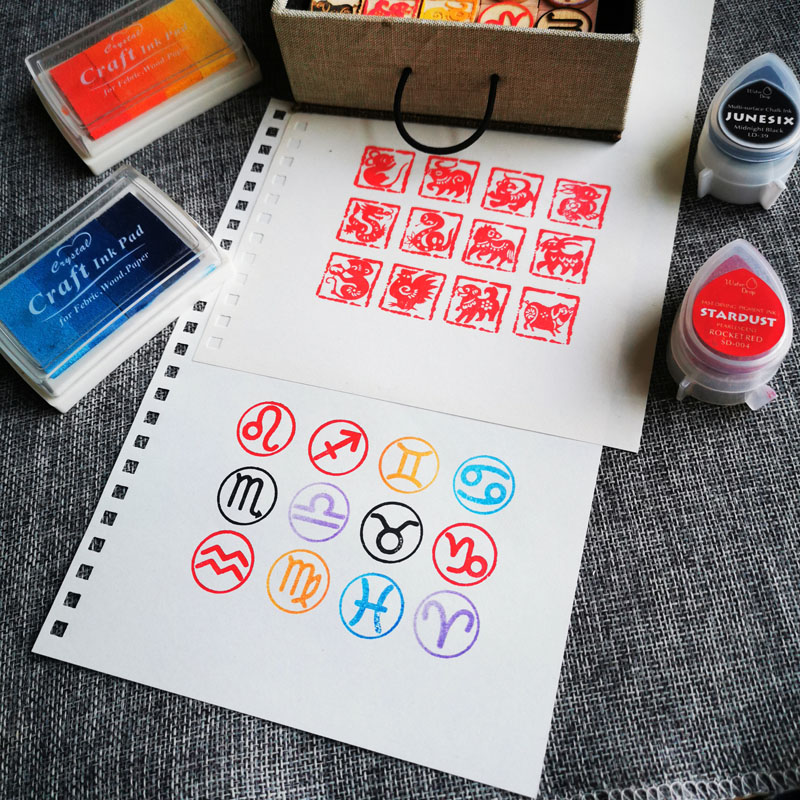 DIY สิบสอง Zodiac Seals สิบสอง - Stamping Ink Pad บทวิจารณ์และราคา