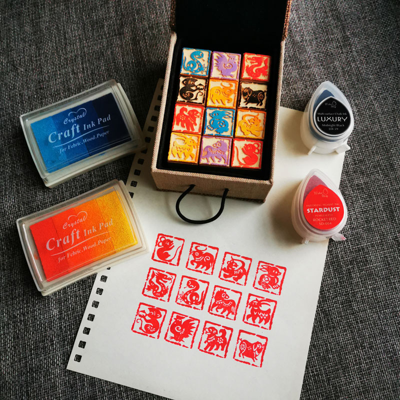 DIY สิบสอง Zodiac Seals สิบสอง - Stamping Ink Pad บทวิจารณ์และราคา