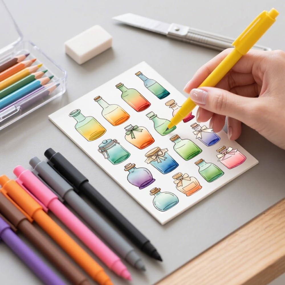 แสตมป์ลายขวดแก้วหลากหลายแบบ แส - Stamping Ink Pad บทวิจารณ์และราคา